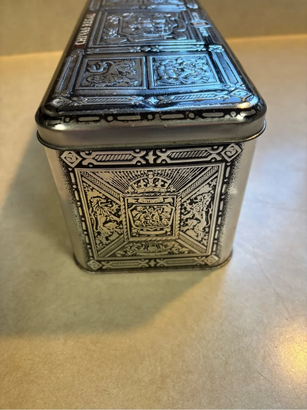 12 Year Decorative Metal Storage Tin - Silver